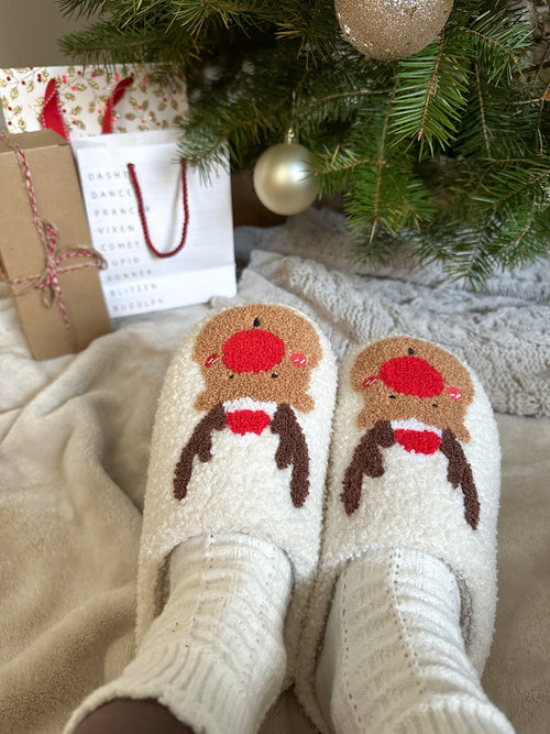 Rudolph Face Slippers