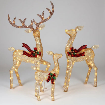 HolidayGlow Reindeer Family