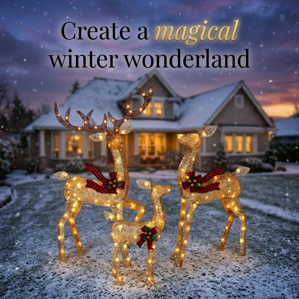 HolidayGlow Reindeer Family