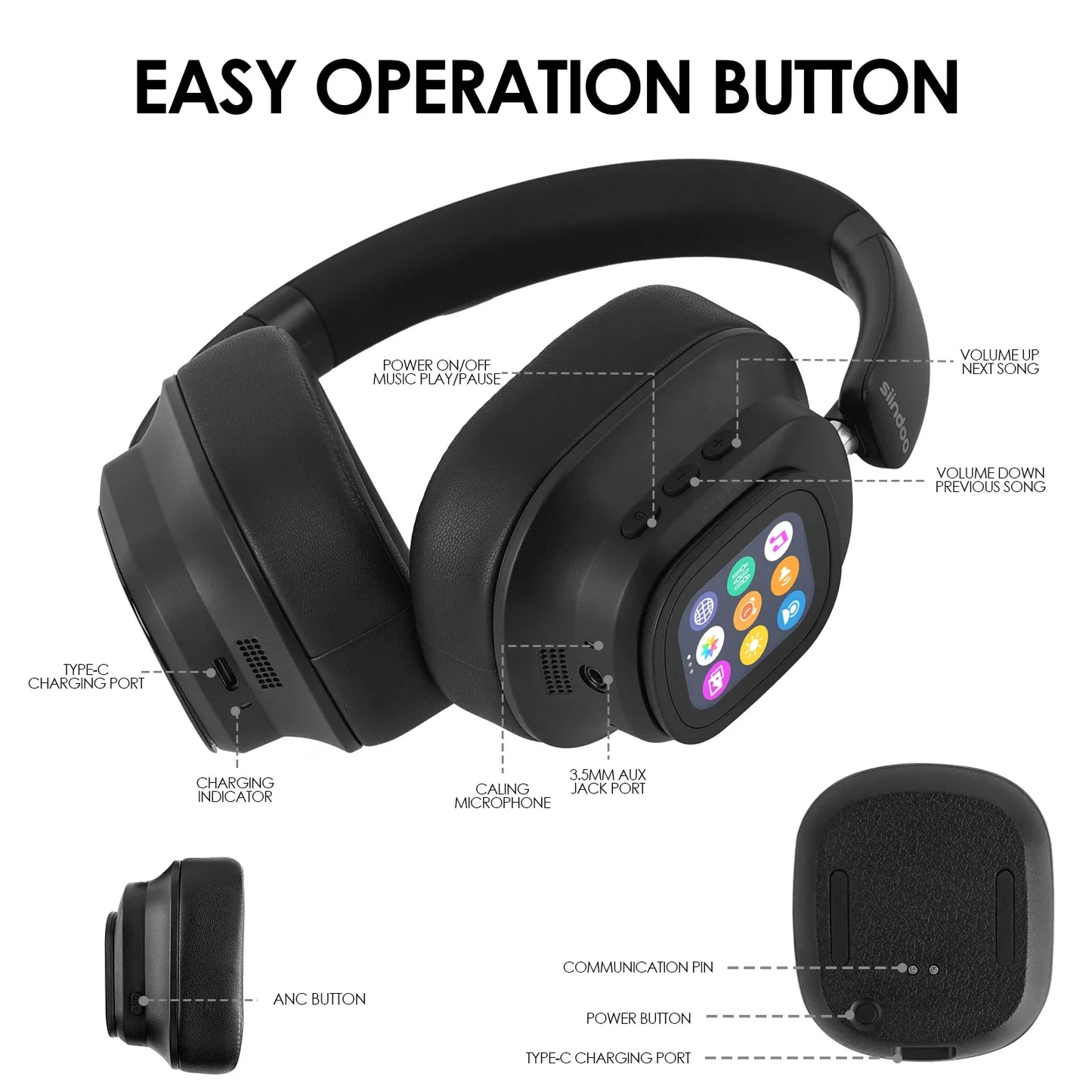 SonicWave Touch Control Headphones