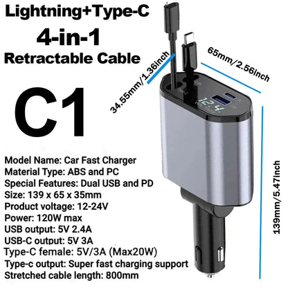 VoltGlide 4-in-1 Car Charger