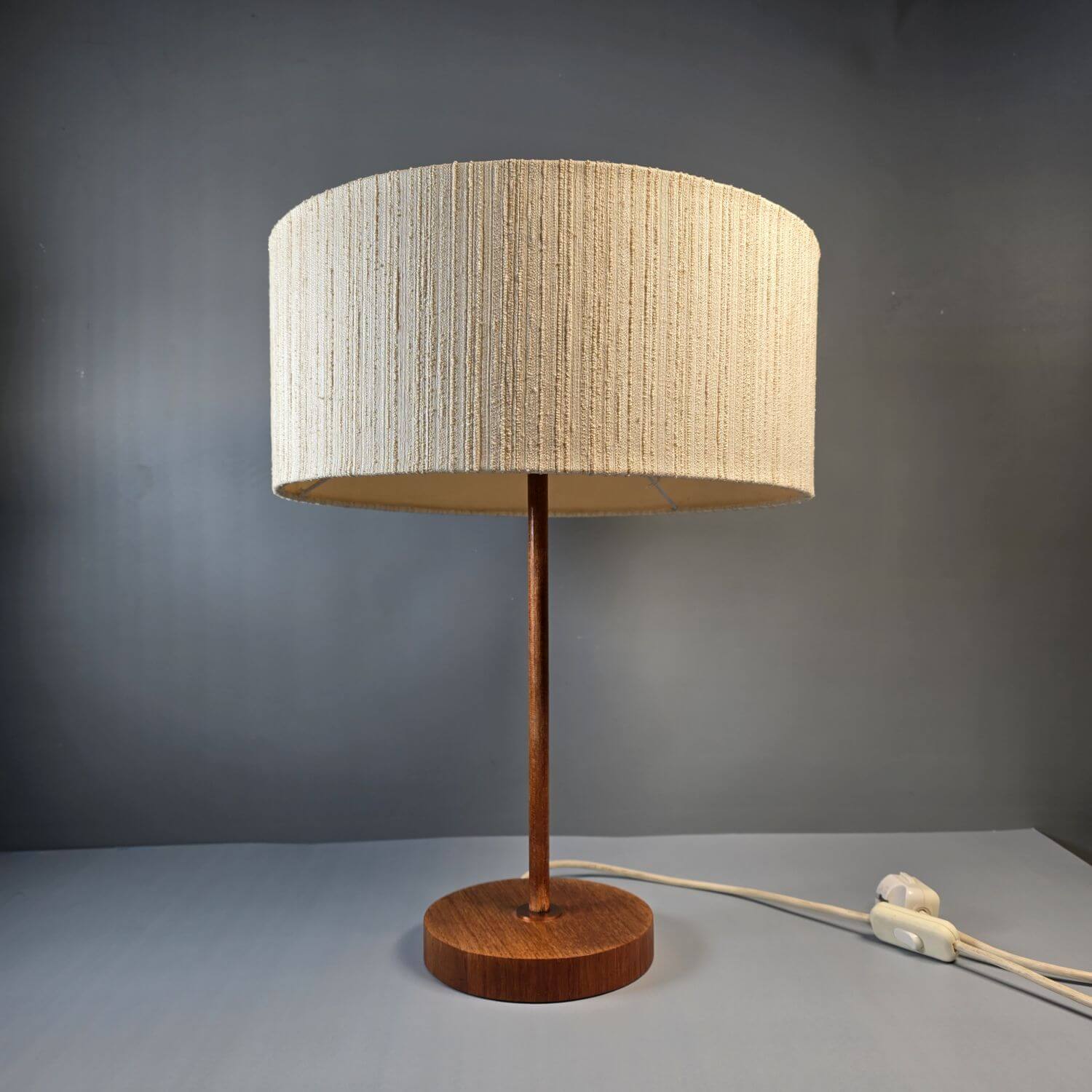 Teak & Textile Table Lamp