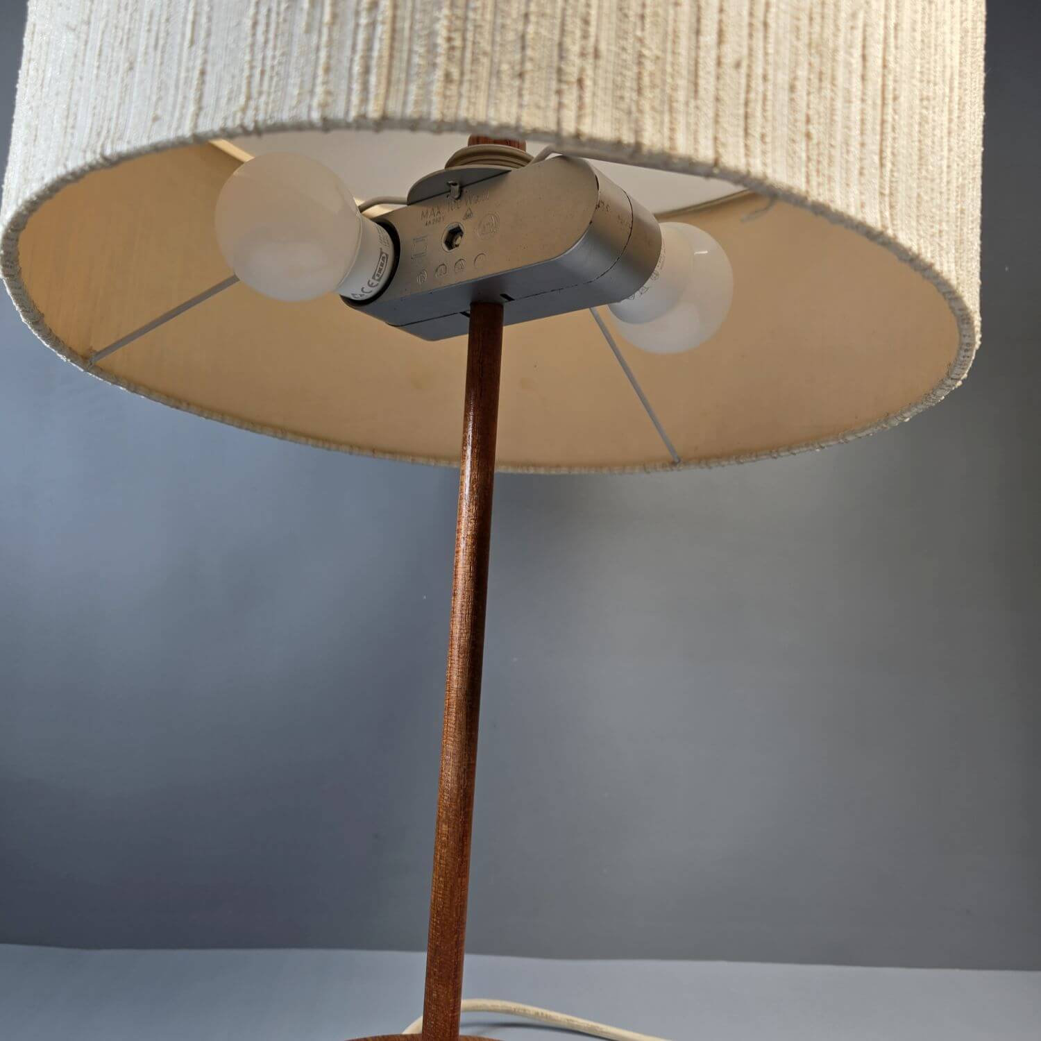 Teak & Textile Table Lamp