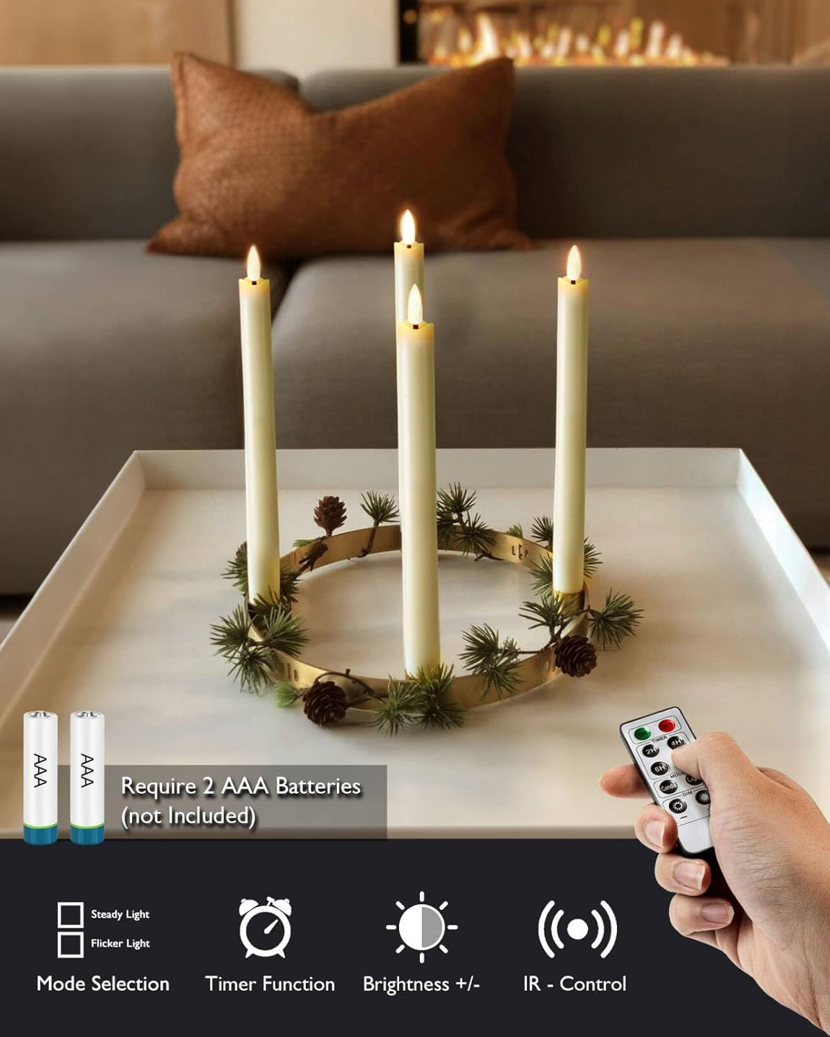 SparklePine LED Candles