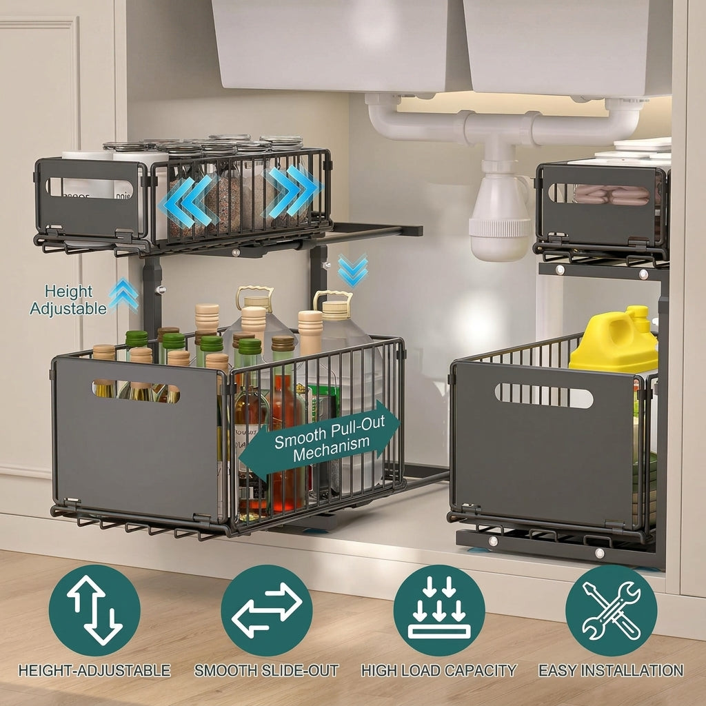 SlideEase 2-Tier Sink Organizer