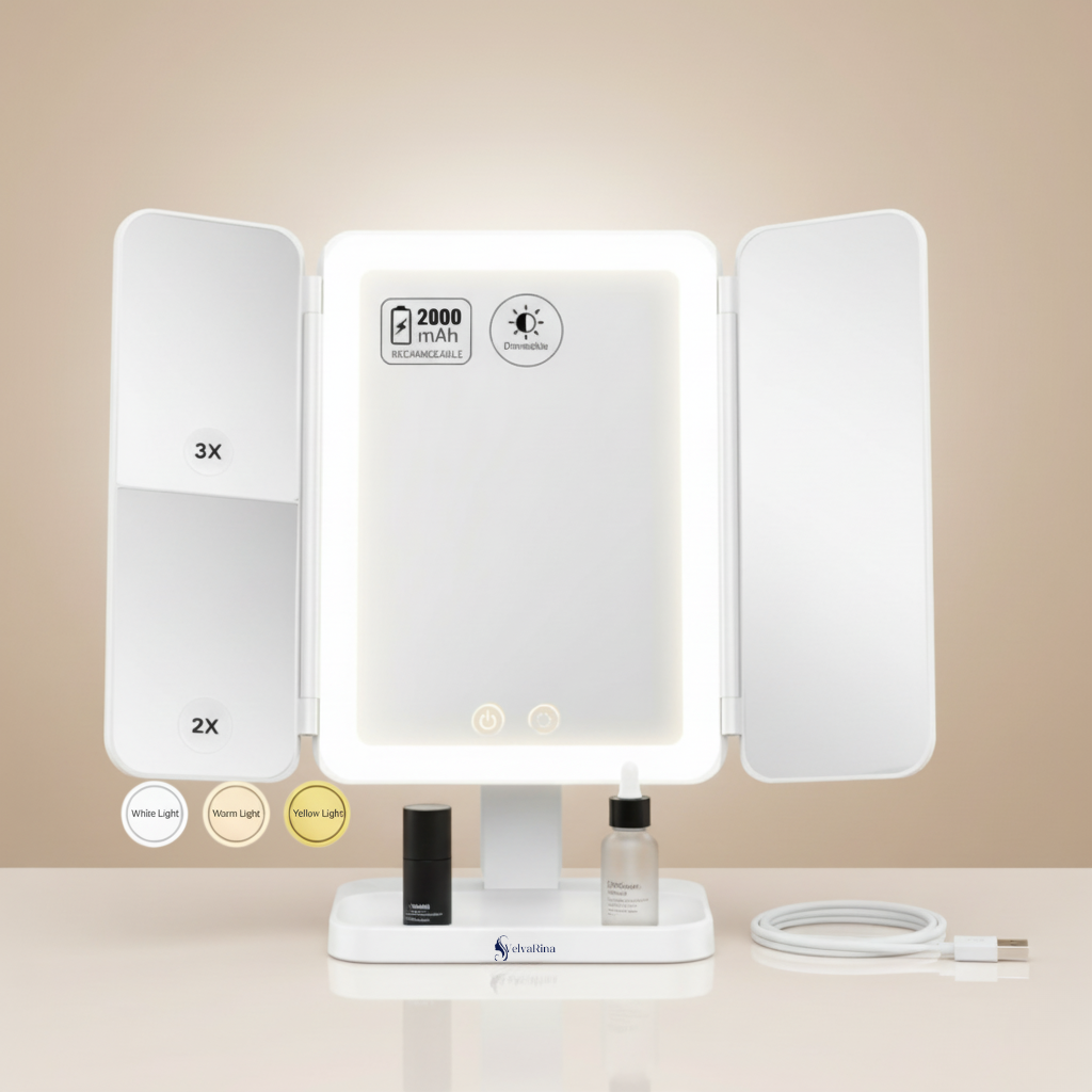 MirrorGlow Touch LED Trifold