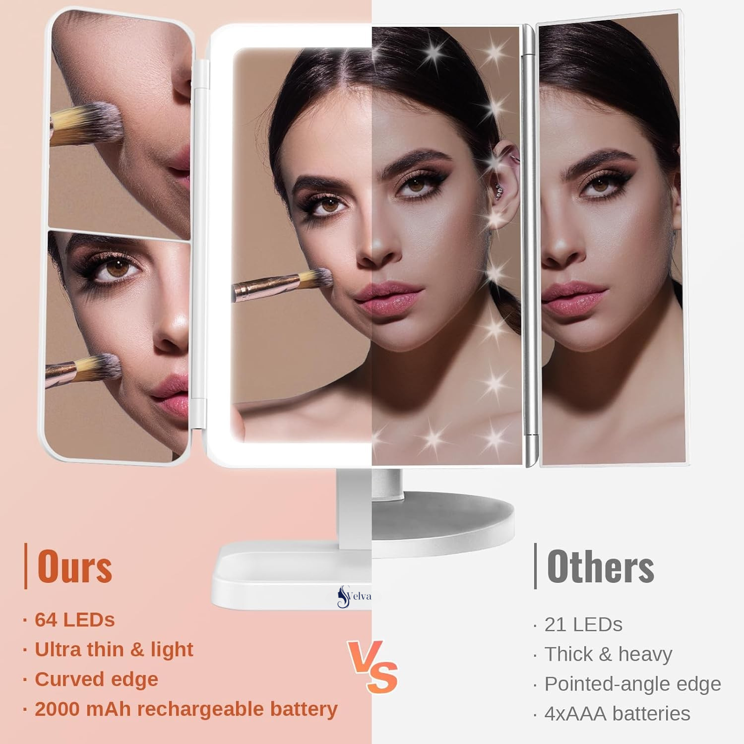MirrorGlow Touch LED Trifold