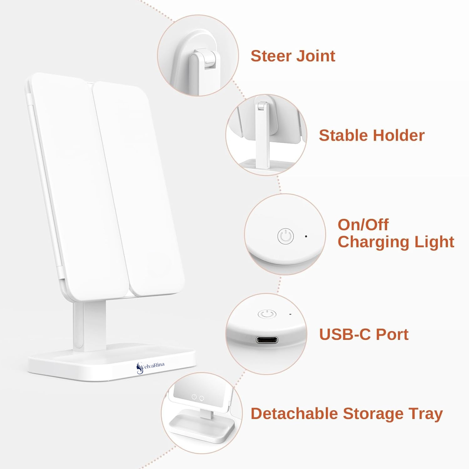 MirrorGlow Touch LED Trifold
