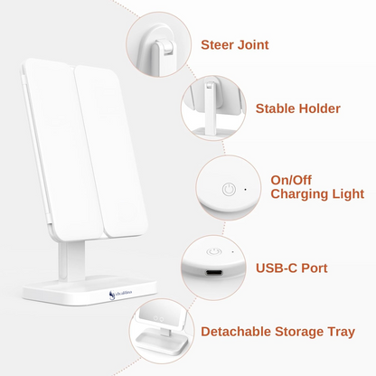 MirrorGlow Touch LED Trifold