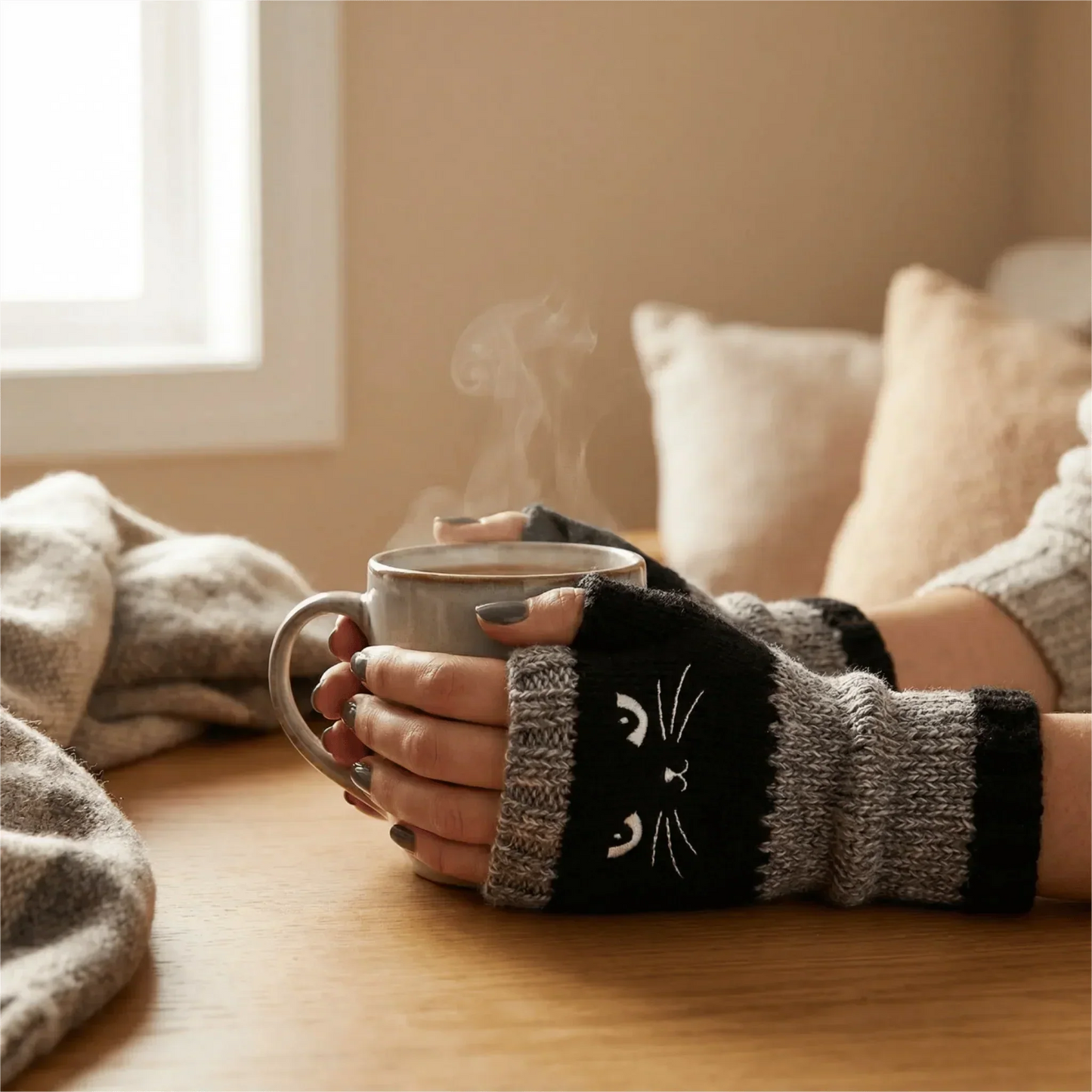 WarmWhiskers Fingerless Gloves