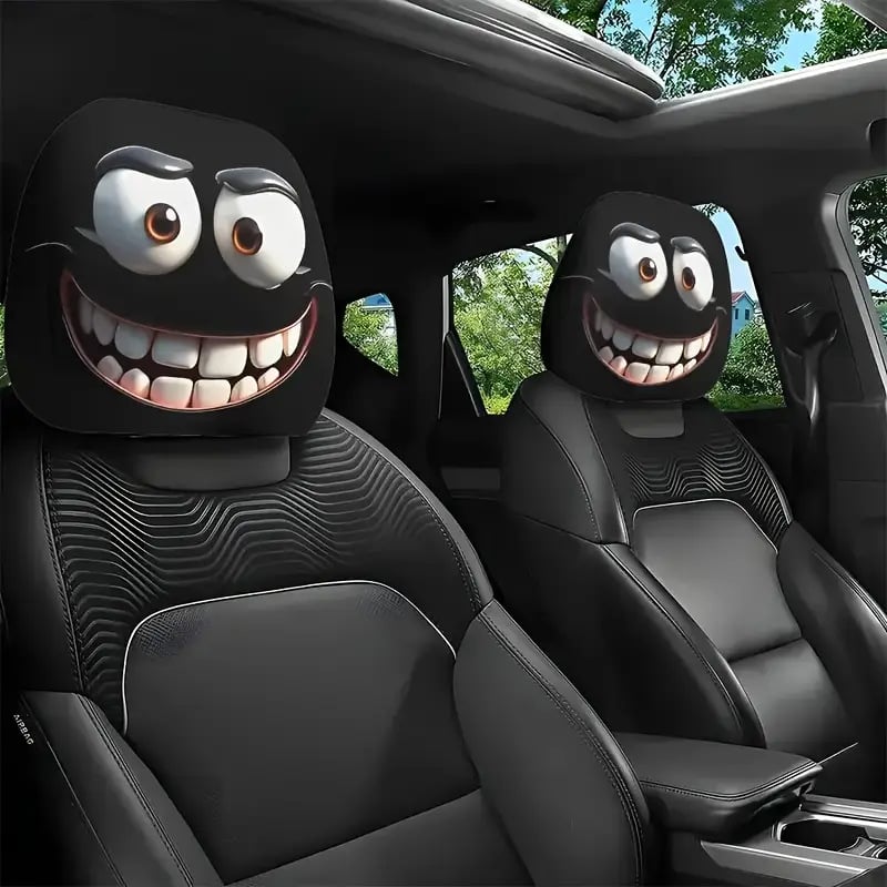 Funny Car Headrest Covers 2-Pack