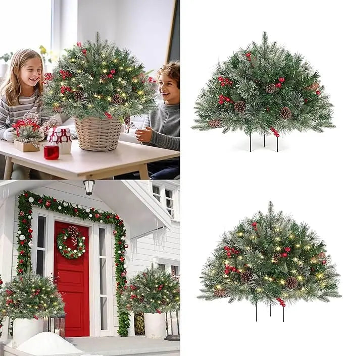 GlowPine Pre-Lit Christmas Urn Filler