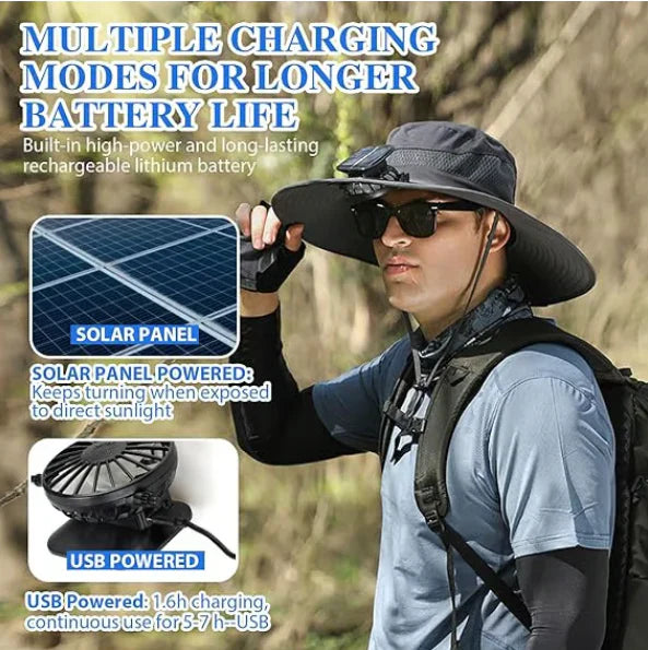 Solar Fan Hat - Unisex Cooling