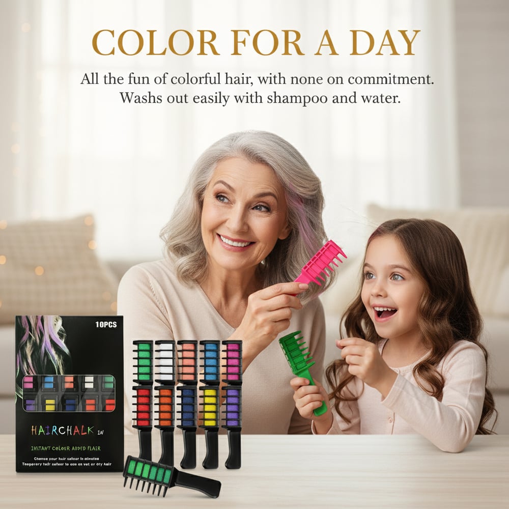 ColorWhirl Hair Chalk Combs