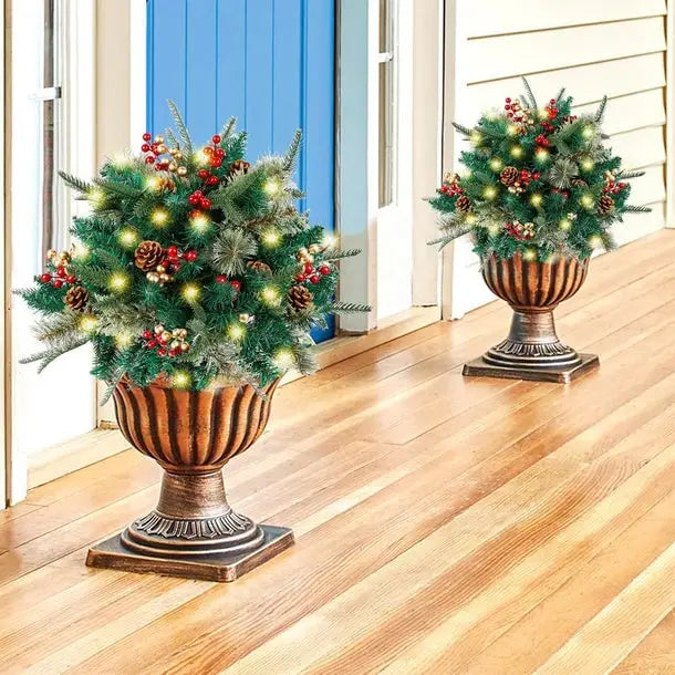 GlowPine Pre-Lit Christmas Urn Filler