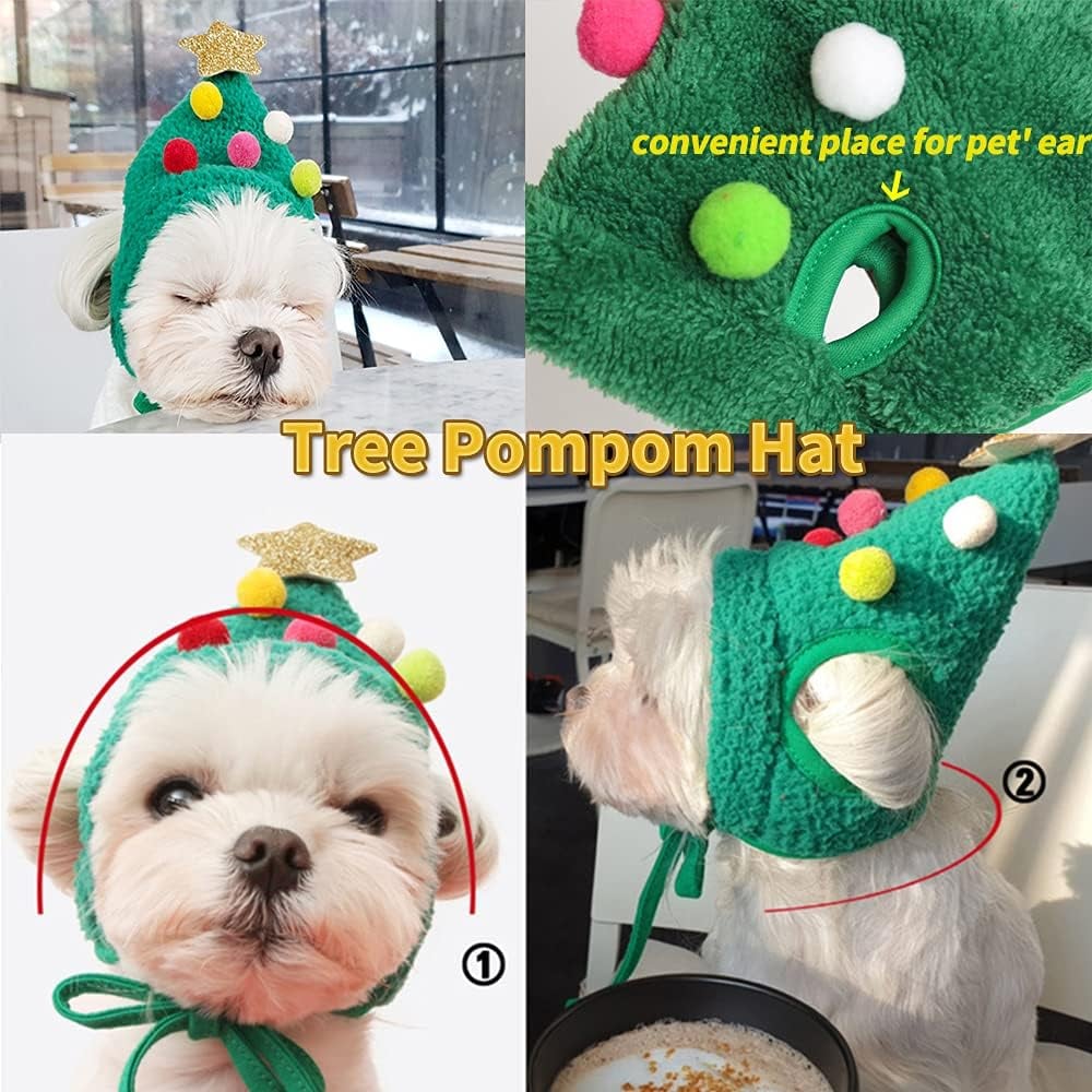 MerryPaws Holiday Hat + Bib Set
