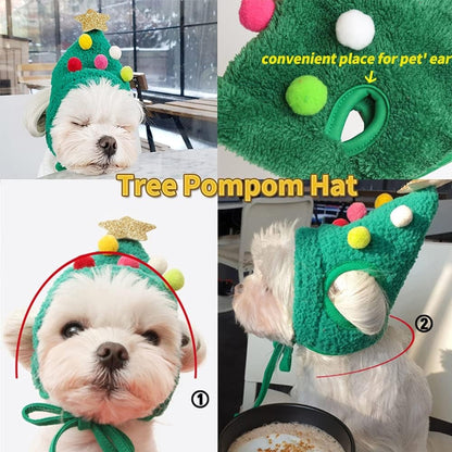 MerryPaws Holiday Hat + Bib Set