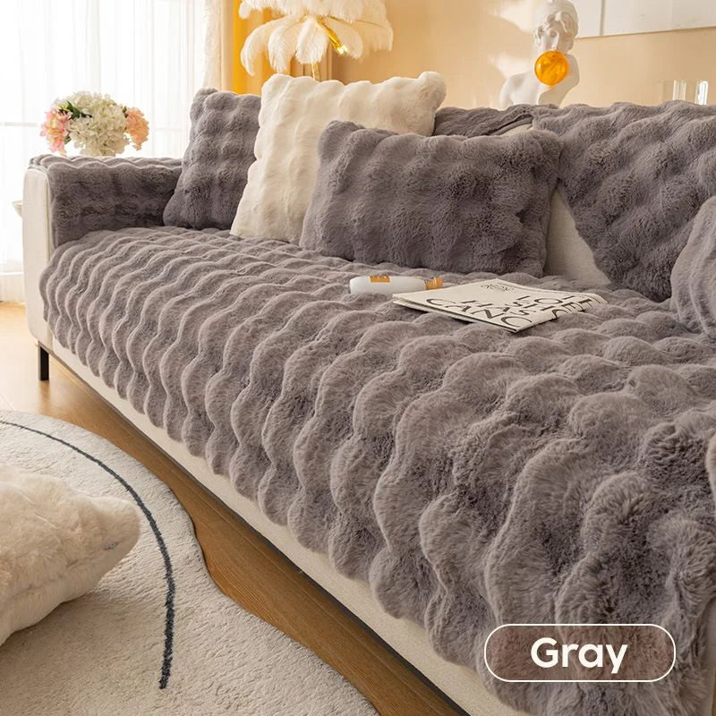 Plush Sofa Throw Cover
