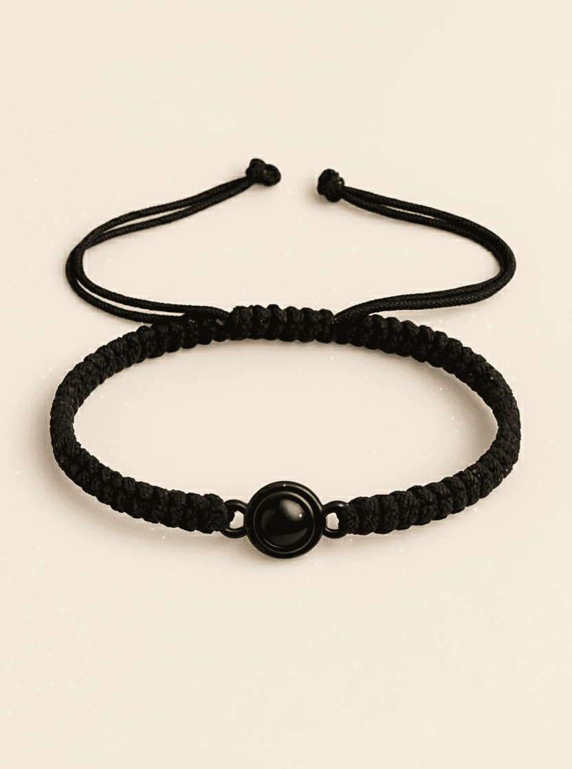 Hidden Photo Projection Braided Bracelet