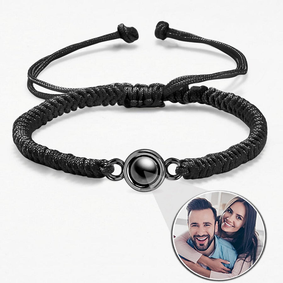Hidden Photo Projection Braided Bracelet