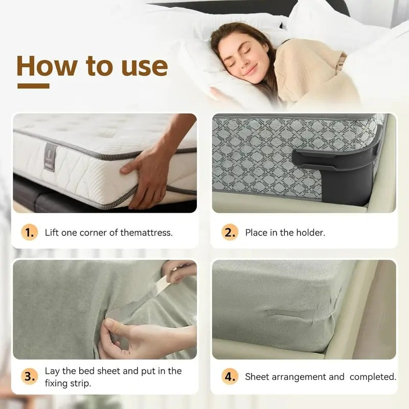 No-Slip Sheet Straps 4-Pack