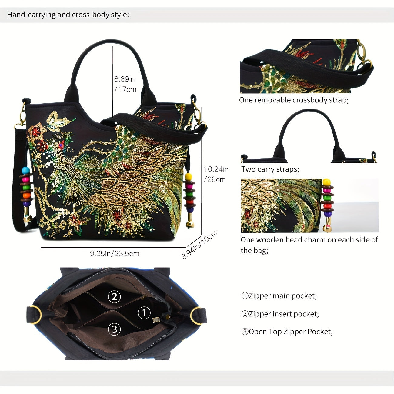 PhoenixMuse Embroidered Bag