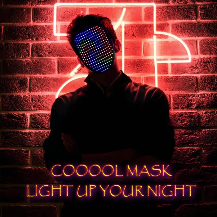 GestureGlow LED Halloween Mask