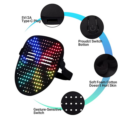 GestureGlow LED Halloween Mask