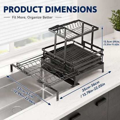 2-Tier Self-Draining Dish Rack