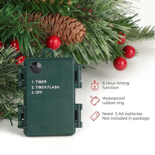GlowPine Pre-Lit Christmas Urn Filler