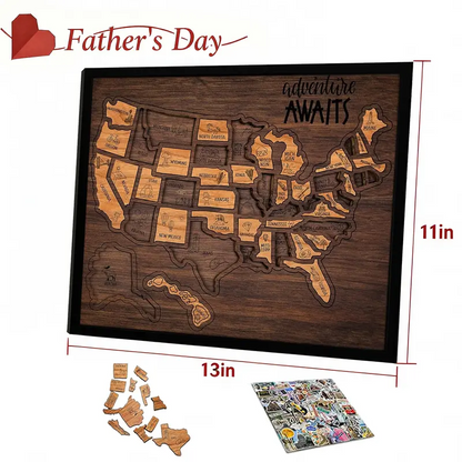 Wooden USA Travel Map Puzzle