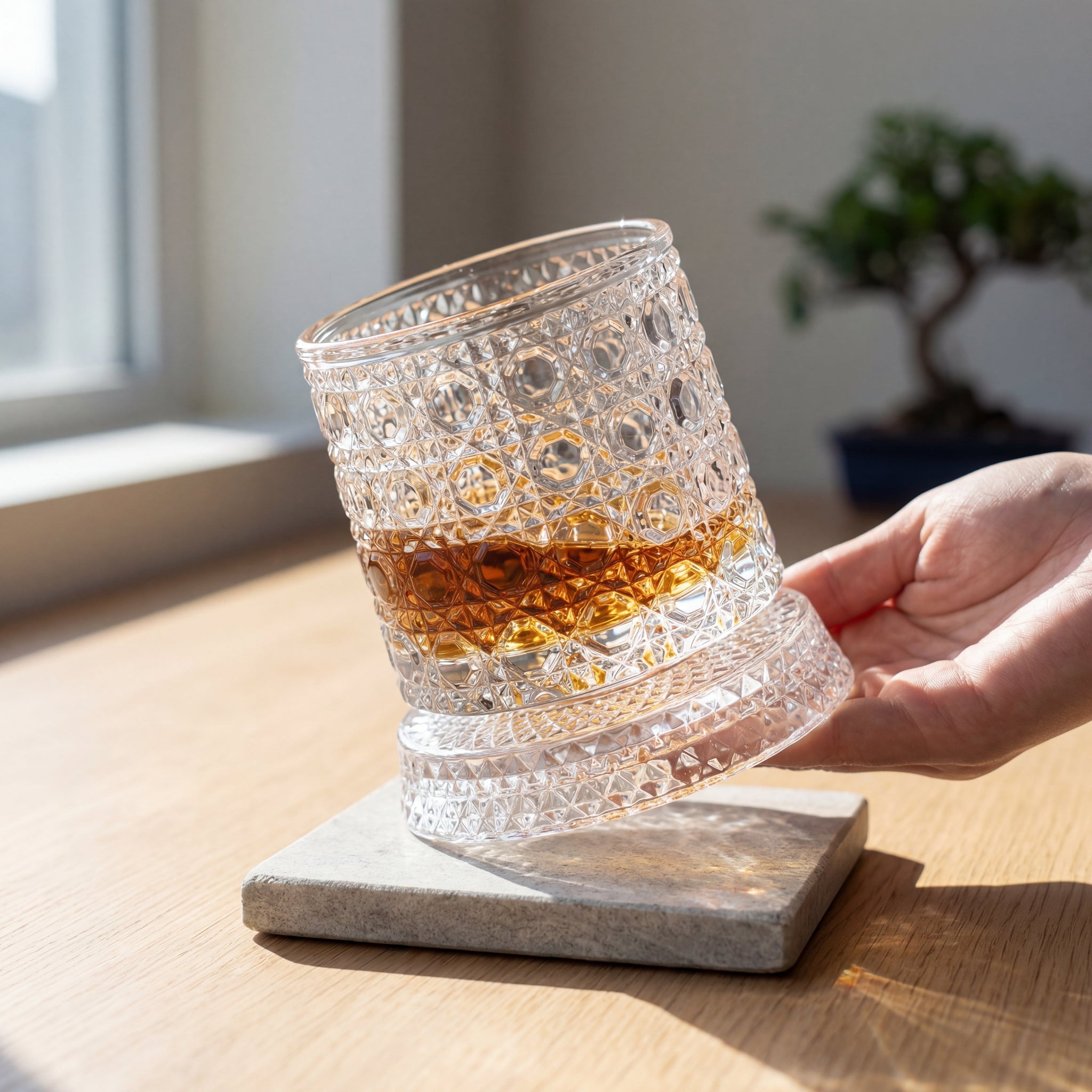 Spinning Crystal Glass