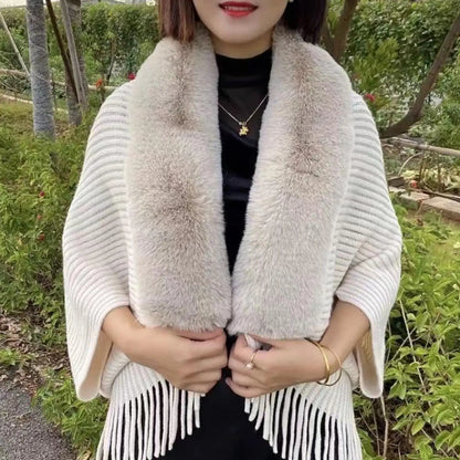 Elegant Winter Fur Poncho