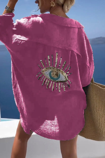 Mystic Evil Eye Sequin Shirt