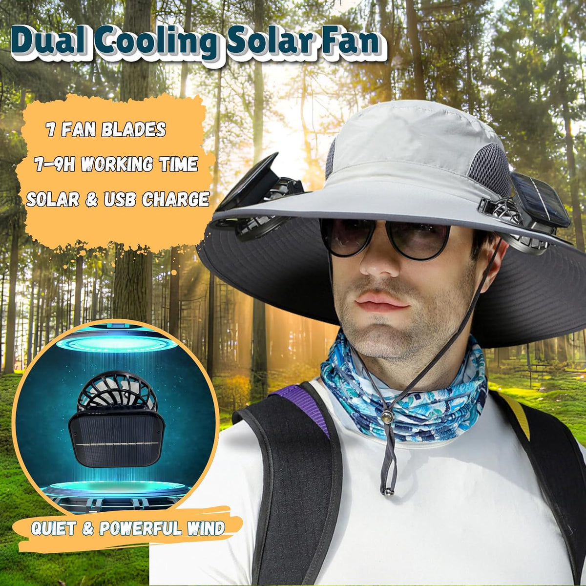 Solar Fan Hat - Unisex Cooling