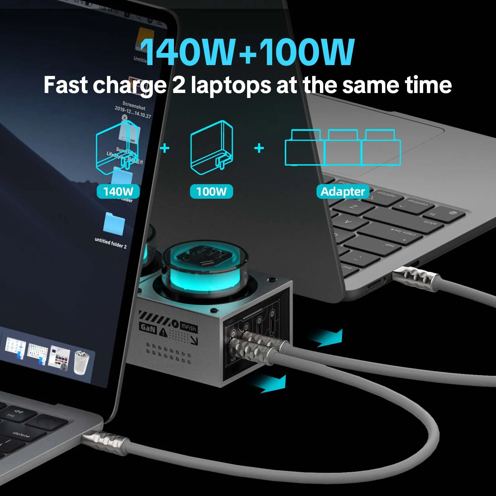 PowerForge 7-in-1 GaN Charging Hub (240W USB-C + AC Power)
