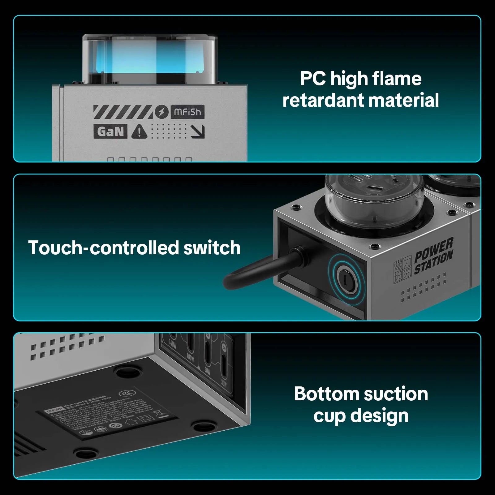 PowerForge 7-in-1 GaN Charging Hub (240W USB-C + AC Power)