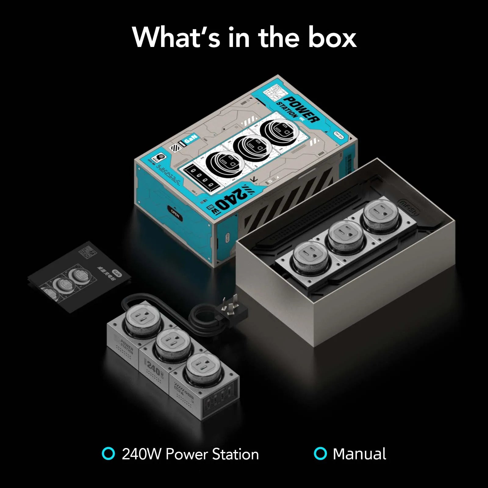 PowerForge 7-in-1 GaN Charging Hub (240W USB-C + AC Power)