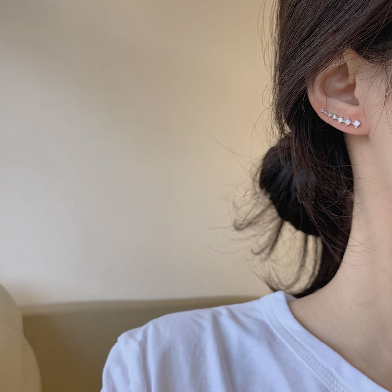 Earrings with 7 Stars and Diamonds