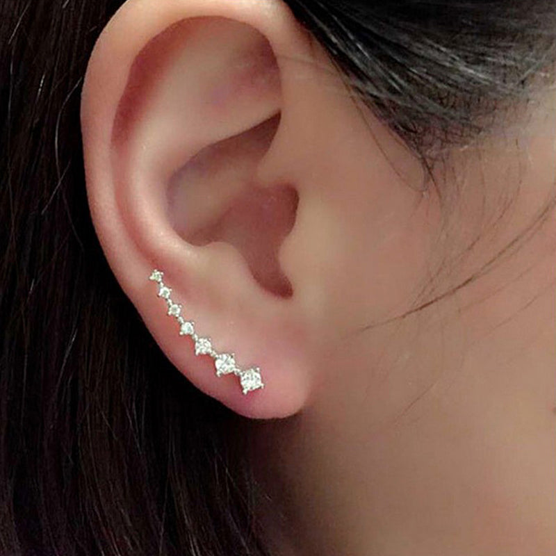 Earrings with 7 Stars and Diamonds
