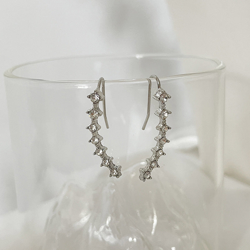 Earrings with 7 Stars and Diamonds