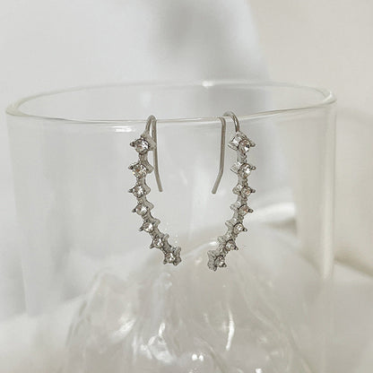 Earrings with 7 Stars and Diamonds