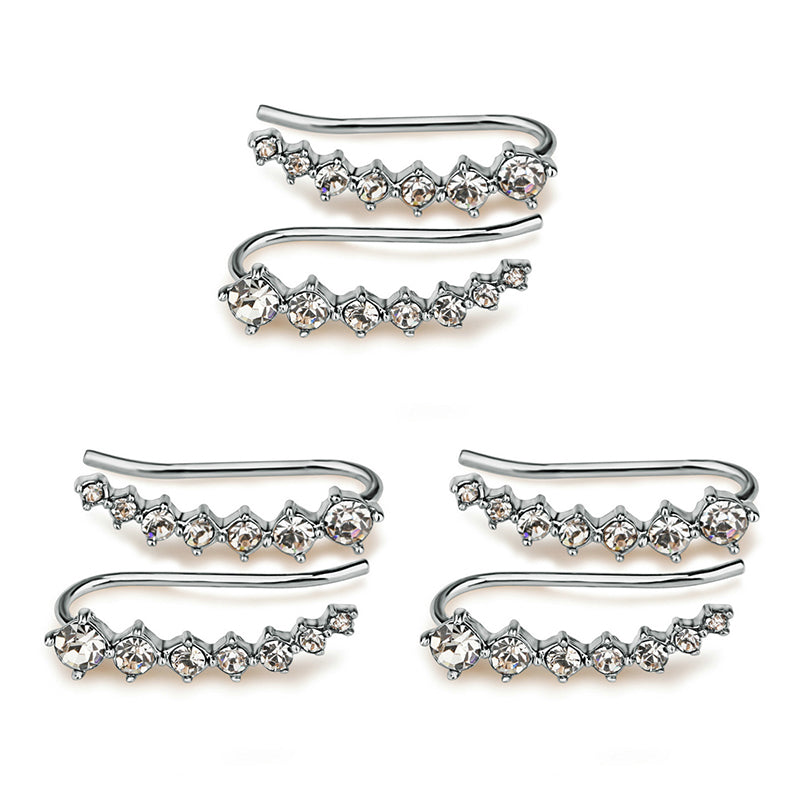 Earrings with 7 Stars and Diamonds