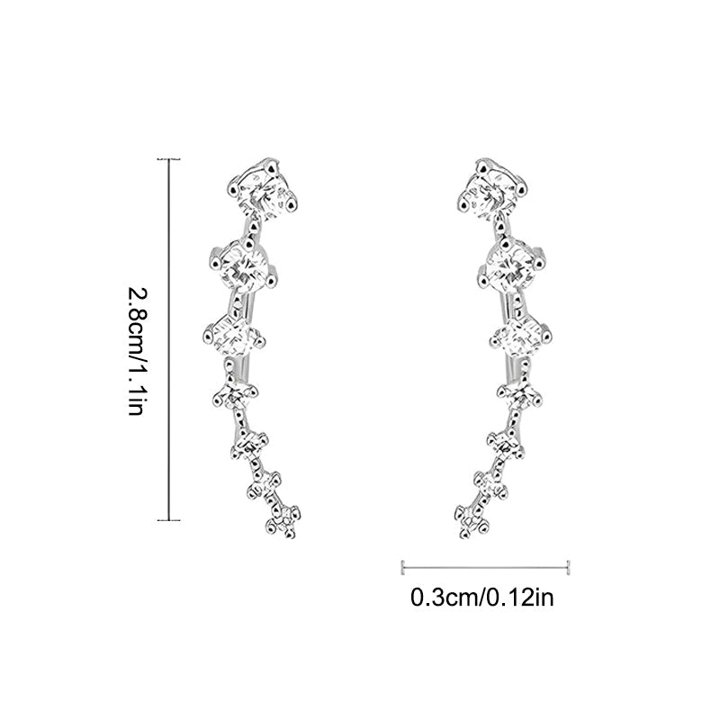 Earrings with 7 Stars and Diamonds