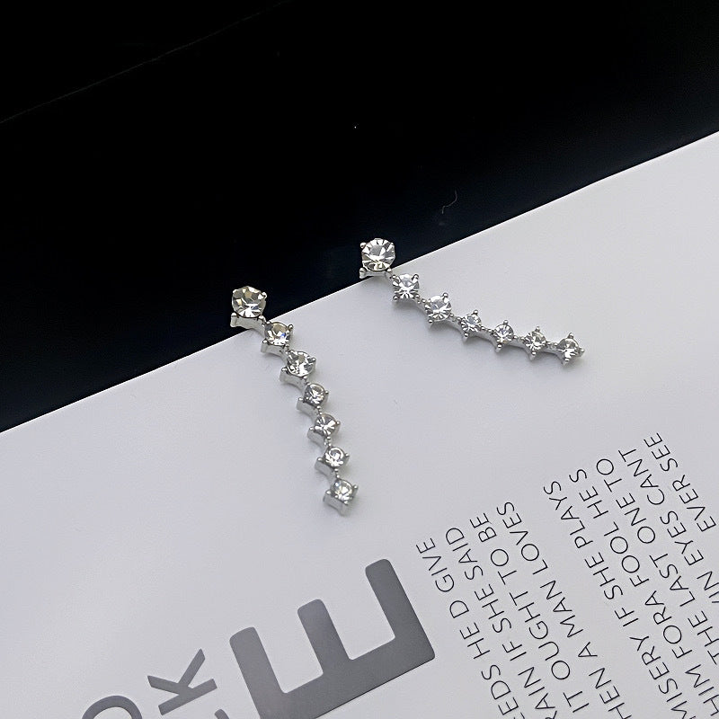 Earrings with 7 Stars and Diamonds