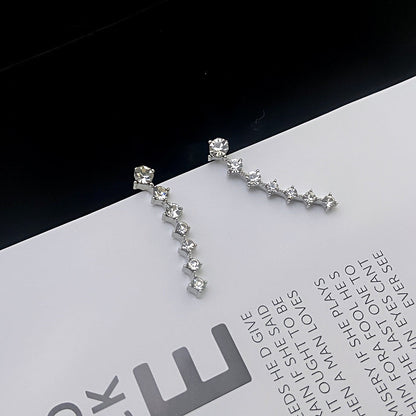 Earrings with 7 Stars and Diamonds