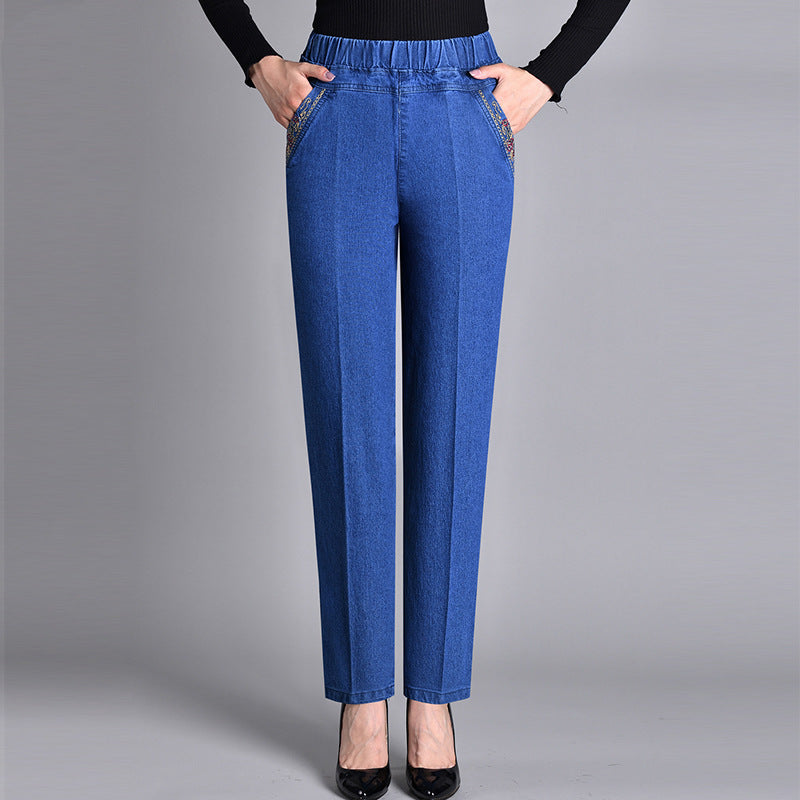 Women's Elastic Waist Jeans