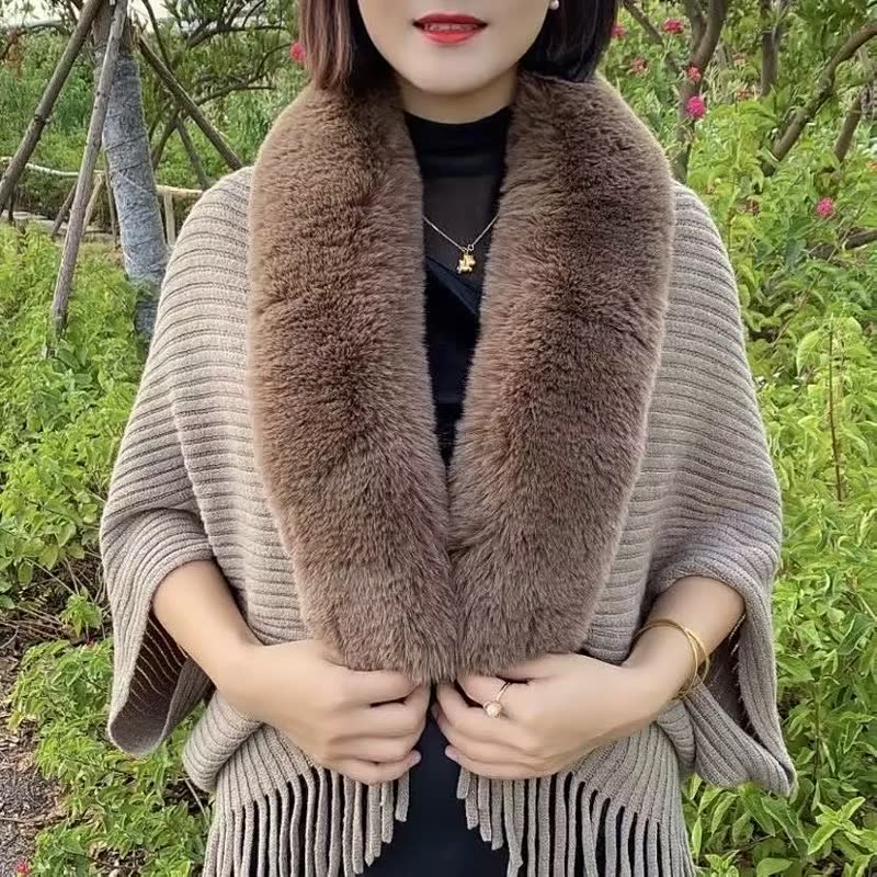 SnowCharm Large Knitted Shawl