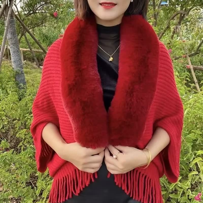 SnowCharm Large Knitted Shawl