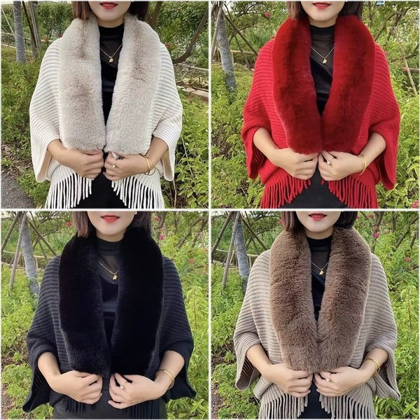 SnowCharm Large Knitted Shawl